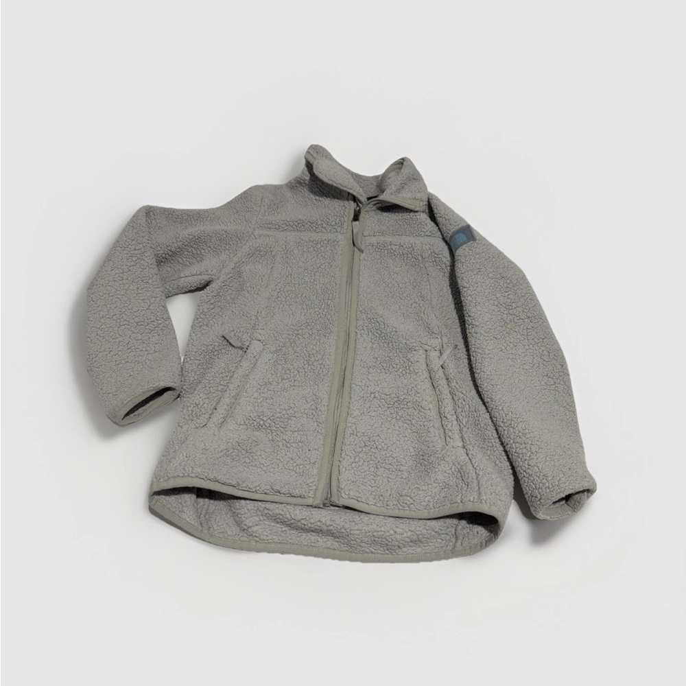 The North Face Girls 10/12 Gray Sherpa Fleece Zip Jacket‎